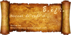 Bozzai Árpád névjegykártya