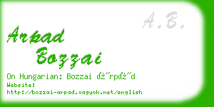 arpad bozzai business card